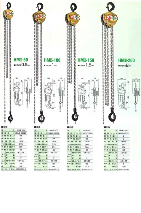 楽天市場】象印チェンブロック HM3-300 HM3型 ホイストマン トルコン付 