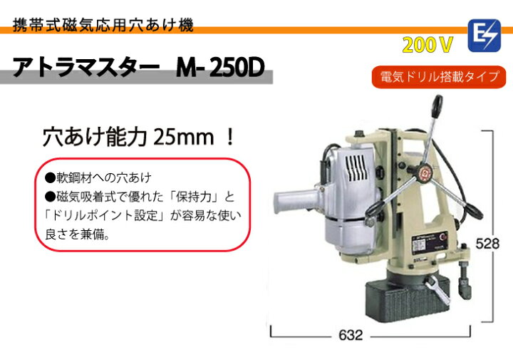 楽天市場】日東工器 アトラマスター 携帯式 磁気応用穴あけ機 穴あけ 