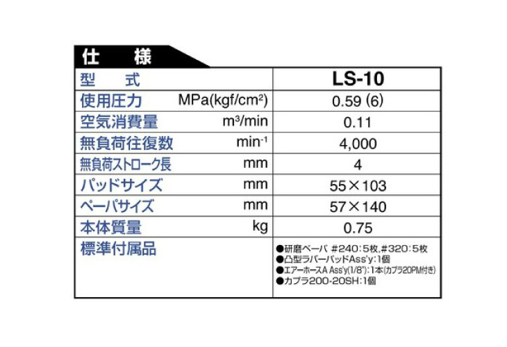 楽天市場】日東工器 ラインサンダー 空気式往復平面研磨機 LS-10