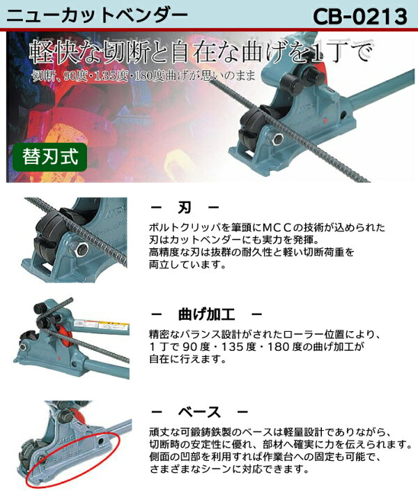 楽天市場】MCC カットベンダー CB-0213 曲げ加工 可鍛鋳鉄製 切れ味 