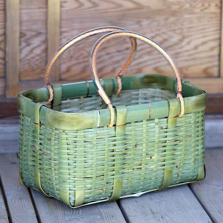 楽天市場】【11/18正午より販売開始】 真竹コンテナ手提げ籠バッグ お 
