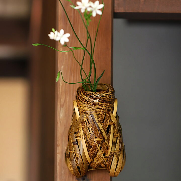楽天市場 虎竹掛け花籠 蝉 虎斑竹専門店 竹虎