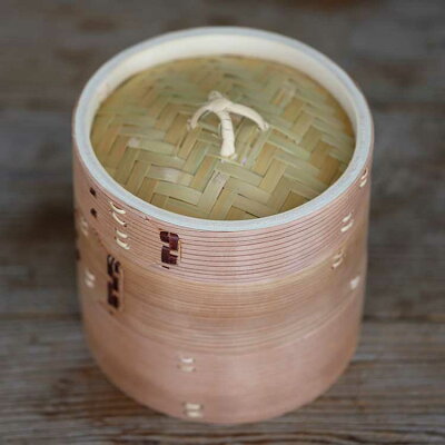 杉蒸籠15cm2段身蓋セット