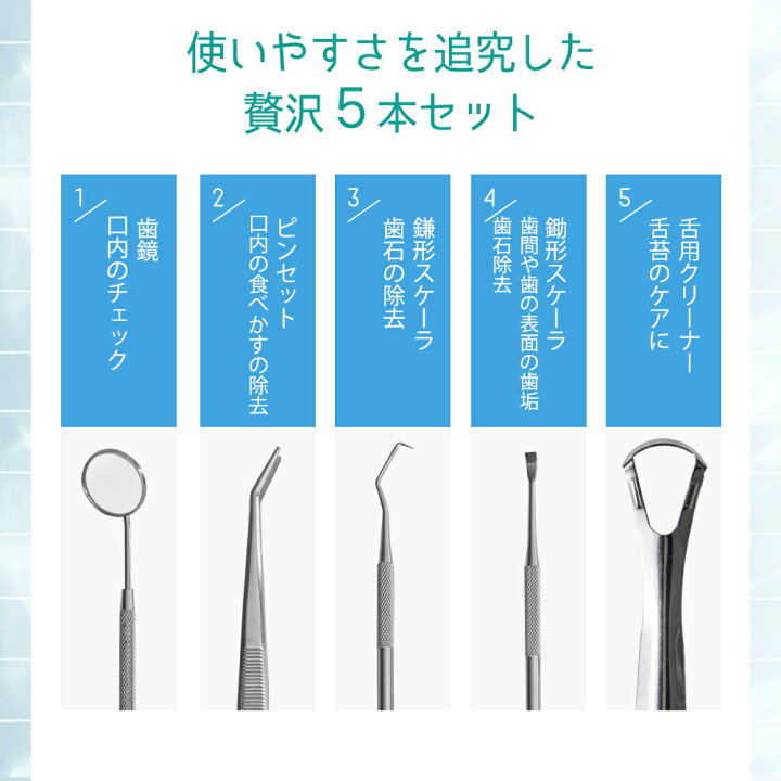 楽天市場】【15％OFF】 歯石取り ツール 5本セット 【一般医療機器 