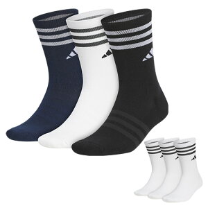 【365日出荷対応】 アディダス ゴルフ ソックス メンズ 靴下 クッションソックス 3足組 クルー丈 ゴルフソックス ブランド 無地 春 夏 秋 EFC87 adidas golf