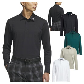 【365日出荷対応】 アディダス ゴルフ ポロシャツ メンズ 長袖 シャツ ポロ ジャカード レギュラーフィット ゴルフウェア ブランド 無地 秋 冬 JWJ84 adidas golf