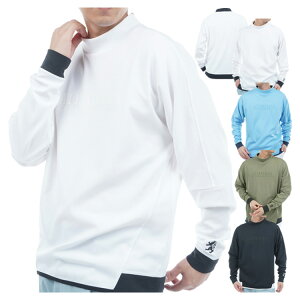 【365日出荷対応】 アドミラルゴルフ シャツ モックシャツ メンズ 長袖 モックネック 吸水速乾 UVカット カラタッチ ゴルフウェア ブランド ロゴ 無地 ADMA557 Admiral golf