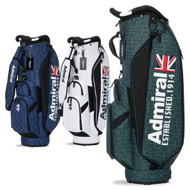 【365日出荷対応】 アドミラルゴルフ キャディバッグ メンズ 9.0型 5分割 約3.5kg カートバッグ ゴルフバッグ ユニオンジャック モノグラム柄 総柄 保冷ポケット レア ブランド ADMG6AC7 ADMIRAL GOLF アドミラルキャディバッグ