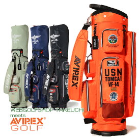 【月間優良ショップ受賞】 アビレックス ゴルフ キャディバッグ メンズ 9.0型 5分割 約3.4kg カートバッグ ゴルフバッグ ミリタリーデザイン 多機能ポケット 無地 ロゴ レア ブランド AVIREX GOLF AVG5S-AC26