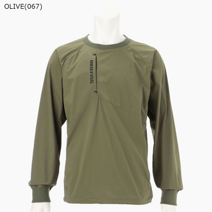ブリーフィング POCKETABLE WIND CREWNECK オリーブ メンズウェア 