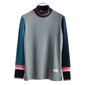 【365日出荷対応】 ディセンバーメイ ゴルフ モックシャツ メンズ ニット 長袖 ハイネック モックネック シャツ 保温 アシンメトリー 無地 ゴルフウェア ブランド ロゴ DECEMBERMAY 1-112-0515