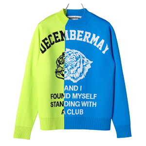 【月間優良ショップ受賞】 ディセンバーメイ ゴルフ ニット レディース 長袖 ハイネック モックネック セーター 保温 温かい 軽量 ストレッチ 2トーン ゴルフウェア ブランド ロゴ DECEMBERMAY 2