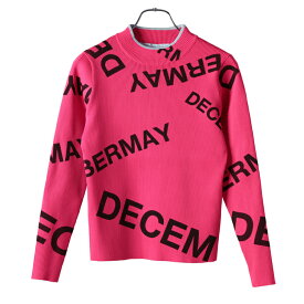 【月間優良ショップ受賞】 ディセンバーメイ ゴルフ ニット レディース 長袖 ハイネック モックネック セーター 保温 温かい 軽量 ストレッチ 総柄 ゴルフウェア ブランド ロゴ DECEMBERMAY 2-412-1033