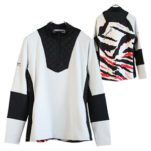 【365日出荷対応】 ディセンバーメイ ゴルフ フリース レディース ハーフジップ 長袖 ハイネック ミドル丈 トップス ブルゾン 蓄熱 保温 UVケア ストレッチ キルティング ゴルフウェア ブラン