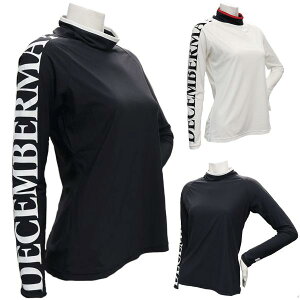 【月間優良ショップ受賞】 ディセンバーメイ ゴルフ レディース ハイネック シャツ 長袖 夏用 接触冷感 UVカット ホワイト ブラック 白 黒 2-999-0510 DECEMBERMAY TOKYO