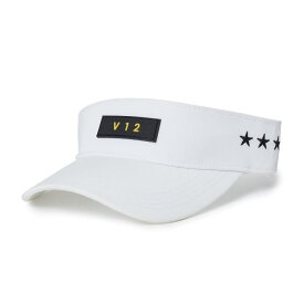 【365日出荷対応】 V12 ゴルフ バイザー 帽子 メンズ レディース サンバイザー ゴルフバイザー 無地 星 ブランド マジックテープ サイズ調節 白 ホワイト V122210-CP09