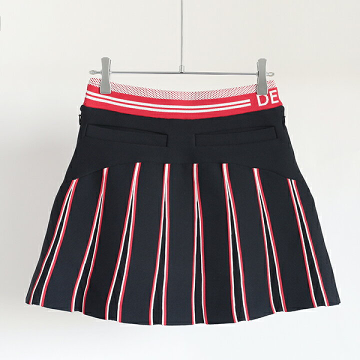 DM 【ストレッチ】一体型ぺチパンツ付フロントプリーツスカート｜スカート