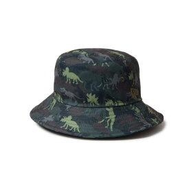 【365日出荷対応】 キッズ・子ども用 ニューエラ キッズ バケットハット 男の子 女の子 帽子 キッズハット ダイナソー 恐竜 総柄 14671682 NEW ERA ブランド