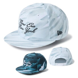 【365日出荷対応】 ニューエラ ゴルフ キャップ メンズ レディース 帽子 カットグラス 9FIFTY 14747221 14747222 NEW ERA ブランド 総柄 シール フラットバイザー スナップバック