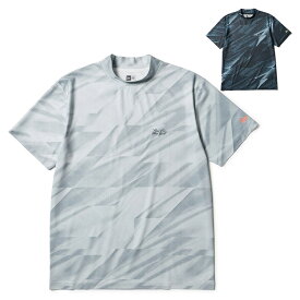 【365日出荷対応】 ニューエラ ゴルフ モックシャツ メンズ レディース 半袖 Tシャツ ミッドネック 鹿の子 ゴルフウェア ブランド 総柄 14859928 14859929 NEW ERA 春 夏