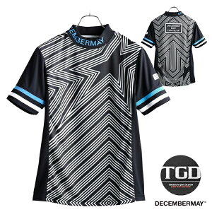 【365日出荷対応】 当店限定 ディセンバーメイ ゴルフ モックシャツ メンズ 半袖 ハイネック モックネック シャツ 吸湿速乾 UVカット ゴルフウェア 総柄 ブランド DECEMBERMAY 1-205-0122