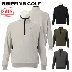 【セール対象】 ブリーフィング ゴルフ ブルゾン メンズ 長袖 ハーフジップ ストームフリース 保温 撥水 防風 透湿 裏起毛 2WAYストレッチ 秋冬 春先 ゴルフウェア ブランド 無地 ロゴ BRIEFING BRG253M59