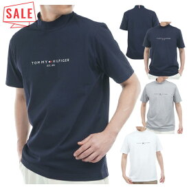【セール対象】 トミーヒルフィガー ゴルフ モックシャツ メンズ 半袖 シャツ モックネック ハイネック 吸水速乾 UVカット ゴルフウェア ブランド 無地 ロゴ THMA634