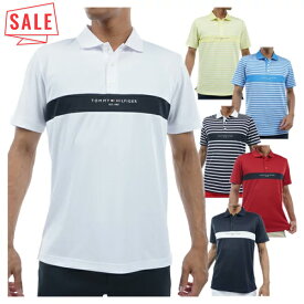 【セール対象】 トミーヒルフィガー ゴルフ ポロシャツ メンズ 半袖 シャツ 吸水速乾 UVカット ゴルフウェア ブランド エッセンシャル 無地 ライン ロゴ 春 夏 秋 THMA422