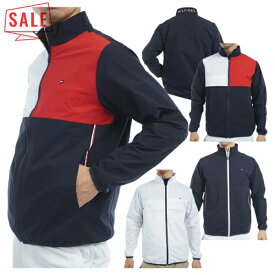 【セール対象】 トミーヒルフィガー ゴルフ ブルゾン メンズ 長袖 ジャケット フルジップ 撥水 防風 ストレッチ パッカブル ゴルフウェア ブランド 無地 春 夏 秋 THMA509