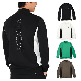 【365日出荷対応】 V12 ゴルフ モックシャツ メンズ 長袖 シャツ ハイネック モックネック ストレッチ 無地 ロゴ ゴルフウェア ブランド V122520-MK03