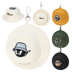 【365日出荷対応】 ワック ゴルフ ボールケース メンズ レディース ボールポーチ ボールホルダー 2個収納 ハットデザイン フック ギフト ロゴ 無地 072254870 WAAC