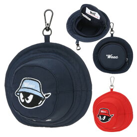 【365日出荷対応】 ワック ゴルフ ボールケース メンズ レディース ボールポーチ ボールホルダー 2個収納 フック ギフト ロゴ 無地 072252873 WAAC