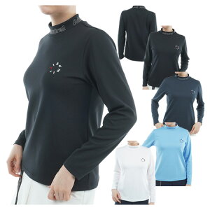 アドミラルゴルフ シャツ モックシャツ レディース 長袖 モックネック カラタッチ 吸水速乾 UVカット ゴルフウェア ブランド ロゴ 無地 春 秋 冬 ADLA554 Admiral golf