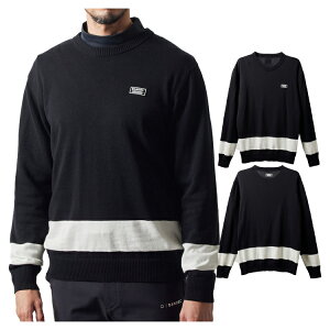 バンデル ゴルフ セーター メンズ 長袖 クルーネック ニット バイカラー シンプル 無地 ゴルフウェア ブランド ロゴ BANDEL GOLF BGS-4ABCNK