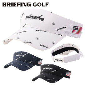 ブリーフィング ゴルフ バイザー メンズ サンバイザー 帽子 ベルクロ仕様 サイズ調整 ゴルフウェア 総柄 ロゴ ブランド BRIEFING GOLF BRG241MB2