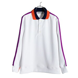 ディセンバーメイ ゴルフ ポロ メンズ レディース 長袖 ダンボールニット 保温 軽量 吸水速乾 UVカット ストレッチ サイドライン ロゴライン 秋冬 ゴルフウェア ブランド ロゴ 4-312-0141 DECEMBERM