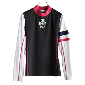 ディセンバーメイ ゴルフ モックシャツ レディース 長袖 ハイネック モックネック シャツ 吸水速乾 ストレッチ 高機能 無地 バイカラー 秋冬 ゴルフインナー ゴルフウェア ブランド ロゴ DECE