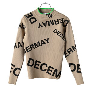 ディセンバーメイ ゴルフ ニット レディース 長袖 ハイネック モックネック セーター 保温 温かい 軽量 ストレッチ 総柄 ゴルフウェア ブランド ロゴ DECEMBERMAY 2-412-1033
