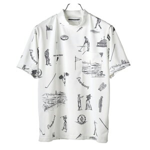 ディセンバーメイ ゴルフ モックシャツ メンズ レディース 半袖 ハイネック モックネック ストレッチ 吸汗速乾 UVカット 透け防止 遮熱 総柄 ゴルフウェア ブランド ロゴ 4-505-1113 DECEMBERMAY