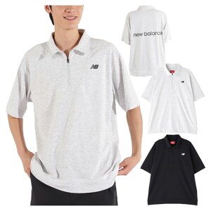 ニューバランス ゴルフ カラーシャツ メンズ 半袖 シャツ ハーフジップ ストレッチ UVカット 吸汗速乾 ゴルフウェア 無地 ロゴ ブランド 0125168007 New Balance golf