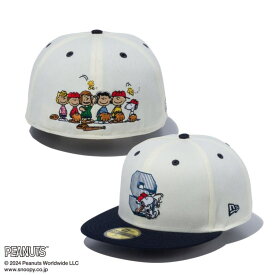 ニューエラ キャップ コラボ メンズ レディース 帽子 ピーナッツ スヌーピー 59FIFTY 14124366 NEW ERA 無地 シール 平つば フラットバイザー ブランド