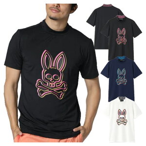 サイコバニー ゴルフ モックシャツ メンズ 半袖 シャツ Tシャツ モックネック ゴルフウェア 無地 ロゴ 春 夏 ブランド GF568 PSYCHO BUNNY