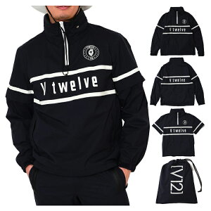 V12 ゴルフ レインジャケット メンズ ナイロン 長袖 半袖 フード ブルゾン 2way 軽量 ストレッチ 防水 レインウェア ゴルフウェア ブランド 無地 ロゴ V122510-JK02