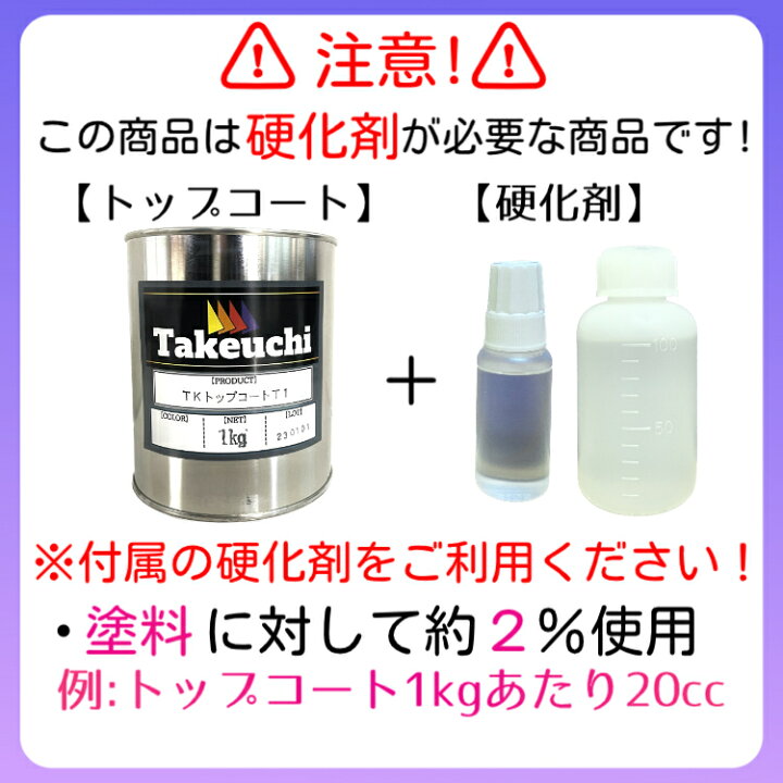 楽天市場】TKトップコートT-1 グレー 1kg 20cc硬化剤つき 小分品 2液型 