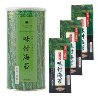【送料無料】 有明海産 一番摘み 高級 味付け海苔 4切80枚 大缶 1本 ＋ 詰替え用 3個 ( 合計4個 セット )…