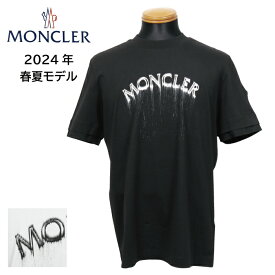 MONCLER モンクレール レディース カットソー 半袖 Tシャツ 8C00002 89A17 ブラック BLACK 黒 ホワイト WHITE 白