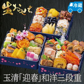 【炊き込み本舗】おせち 生おせち 2026 予約 玉清 迎春 和洋三段重 冷蔵 約2～3人前 全36品