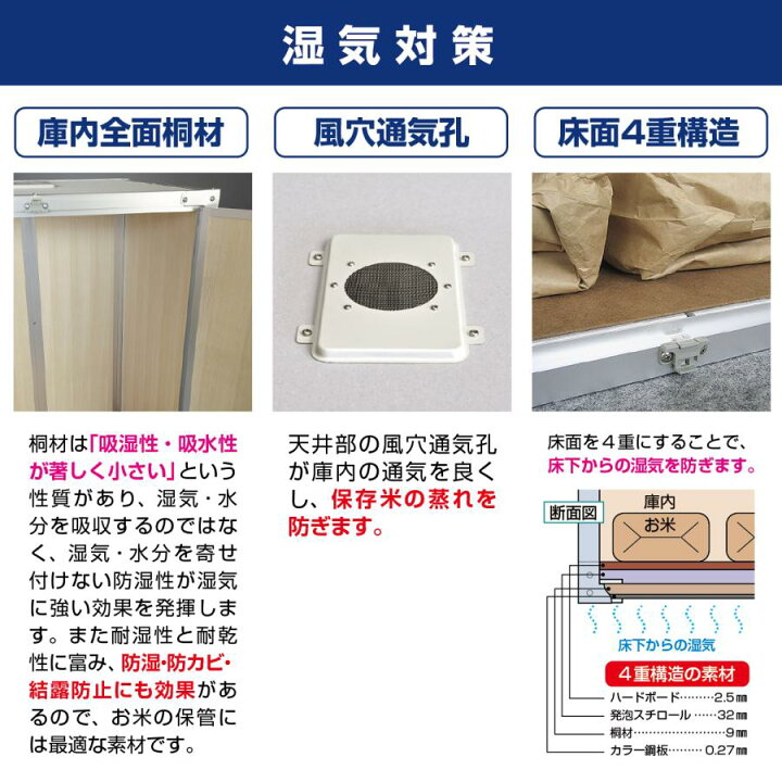 楽天市場】(欠品、2026年4月末頃入荷予定) 総桐材 米保管庫 (米収納庫 