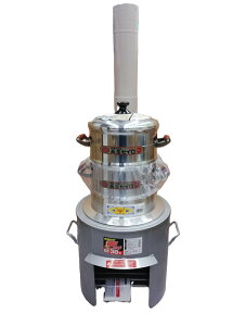 (特選品 お徳5点セット) 煙突付き 極厚かまど 38型 OS-0659 羽釜26cm 長生セイロ26cm 2段重フタ付き(体2、竹ス2、蓋1) 綿ふかし布(緑2枚)