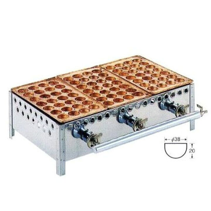 楽天市場】業務用 銅板 たこ焼機 ころがし式 28穴 3連 ［たこ焼き器  